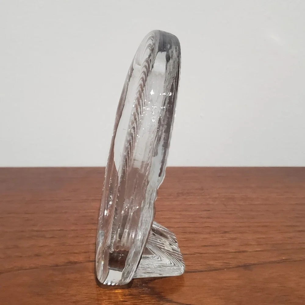 Vintage‎ clear crystal oval frame, small, 4.5